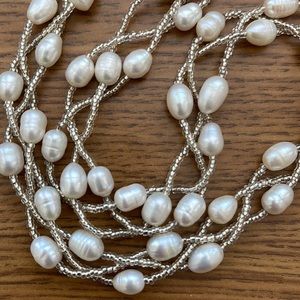 White Fresh Water Pearls Necklace 19 inches